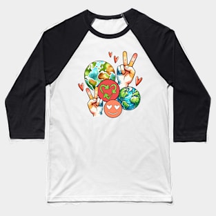 Peace Love Earth Baseball T-Shirt